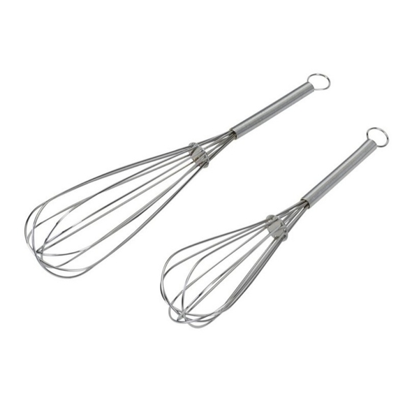 Simply Essential Set of 2 Stainless Steel Whisks - Large & Medium Size - Picture 2 of 7